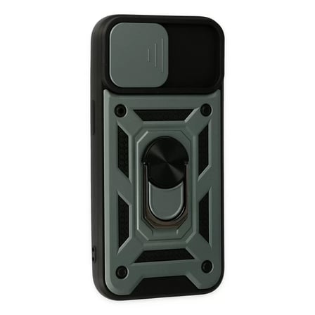 İphone 14 Kılıf Pars Lens Yüzüklü Silikon - Yeşil