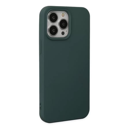İphone 14 Pro Kılıf Nano İçi Kadife Silikon - Koyu Yeşil