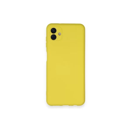 Samsung Galaxy A04 Kılıf Nano İçi Kadife Silikon - Sarı