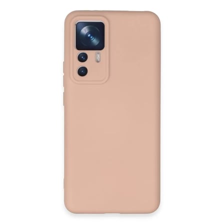 Xiaomi Mi 12t Pro Kılıf Nano İçi Kadife Silikon - Pudra