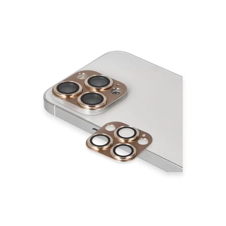 İphone 13 Pro Max Pers Alüminyum Kamera Lens - Gold