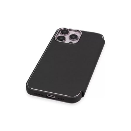 İphone 14 Pro Max Kılıf Dolpin Kapaklı - Siyah