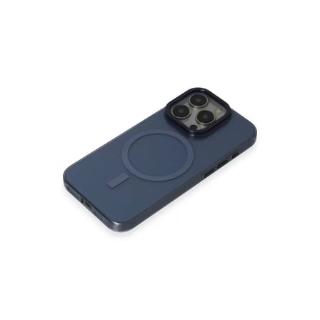 İphone 15 Pro Kılıf Anka Pc Magneticsafe Sert Metal Kapak - Lacivert