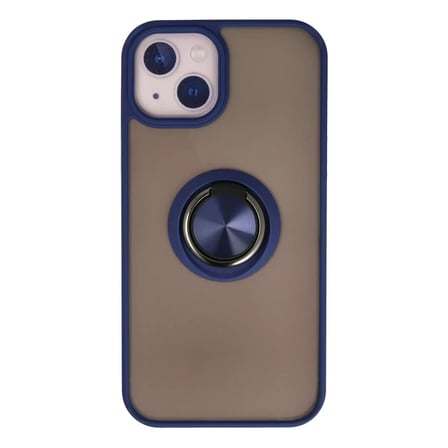 İphone 15 Kılıf Montreal Yüzüklü Silikon Kapak - Lacivert