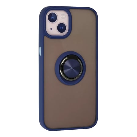 İphone 15 Kılıf Montreal Yüzüklü Silikon Kapak - Lacivert