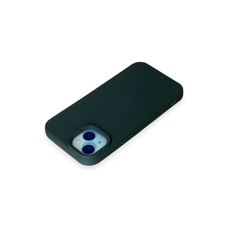 İphone 15 Kılıf Nano İçi Kadife Silikon - Koyu Yeşil