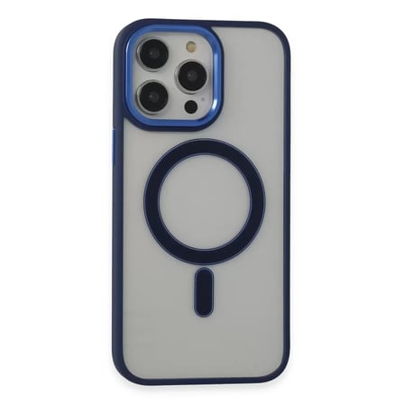 İphone 15 Pro Max Kılıf Room Magneticsafe Silikon - Lacivert