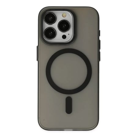 İphone 15 Pro Kılıf Lodos Magneticsafe Mat Kapak - Siyah