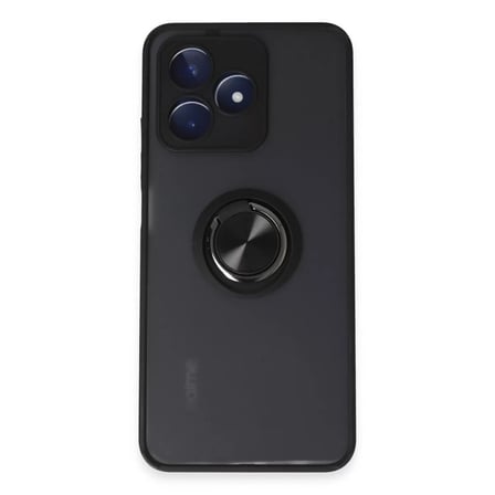 Realme C53 Kılıf Montreal Yüzüklü Silikon Kapak - Siyah