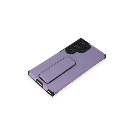 Samsung Galaxy S23 Ultra Kılıf Mega Standlı Silikon - Lila