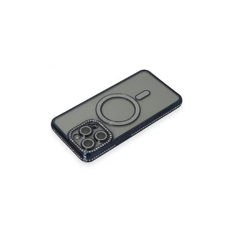 İphone 15 Pro Kılıf Joke Simli Magneticsafe Kılıf - Lacivert