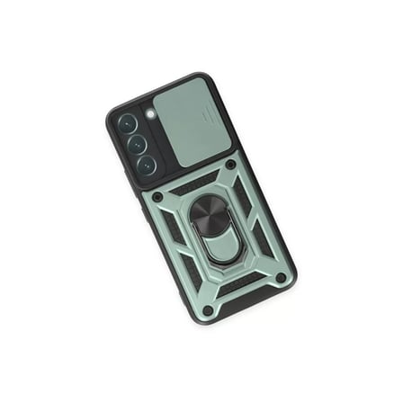 Samsung Galaxy S24 Kılıf Pars Lens Yüzüklü Silikon - Yeşil