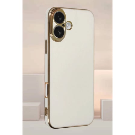 İphone 16 Kılıf Volet Silikon - Beyaz