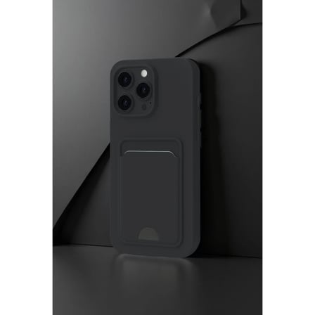 İphone 16 Plus Kılıf Kelvin Kartvizitli Silikon - Siyah