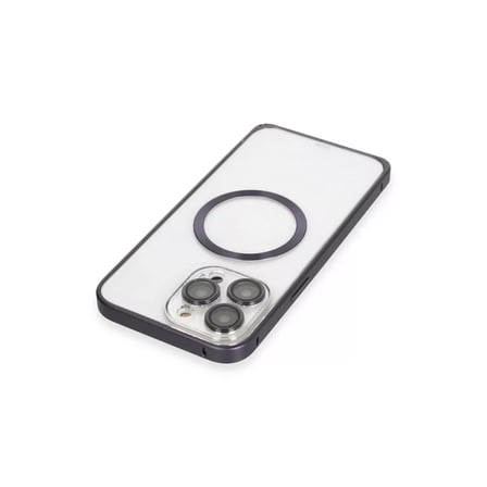 Joko  İphone 14 Pro Kılıf Metal Bumper Magneticsafe Kapak - Derin Mor