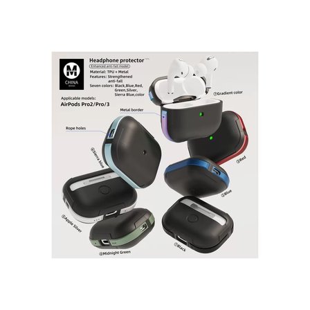 Airpods 3 (3.nesil) Mo-a8 Armor Kılıf - Koyu Yeşil