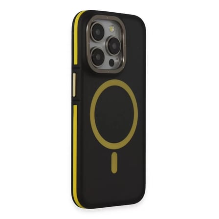 Joko  İphone 14 Pro Max Kılıf Rocky Magsafe Kapak - Siyah-sarı