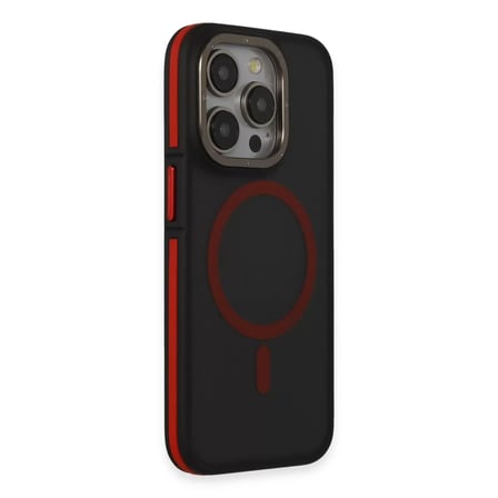 Joko  İphone 15 Pro Rocky Magsafe Kapak - Siyah-kırmızı