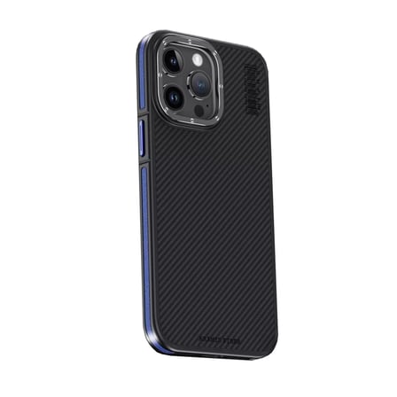 Joko  İphone 15 Pro Kılıf Aramid 600d Kevlar Karbon Fiber Magsafe Kapak - Lacivert