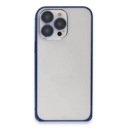 Joko  İphone 15 Pro Metal Bumper Mat Kapak - Lacivert