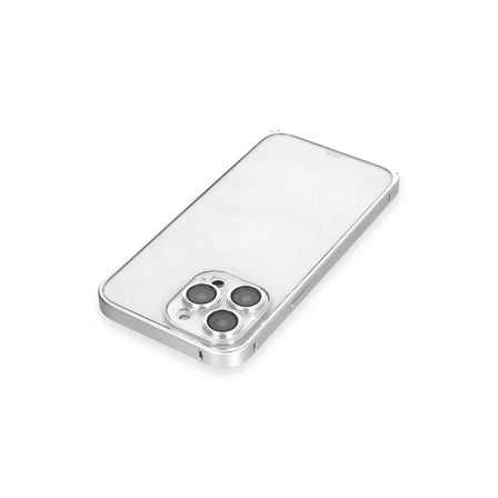 Joko  İphone 15 Pro Max Metal Bumper Mat Kapak - Gümüş