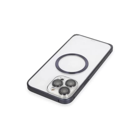 Joko  İphone 15 Pro Max Kılıf Metal Bumper Magneticsafe Kapak - Lacivert