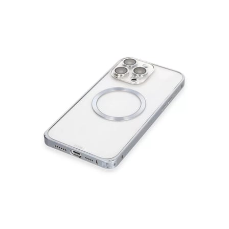 Joko  İphone 15 Pro Max Kılıf Metal Bumper Magneticsafe Kapak - Gri
