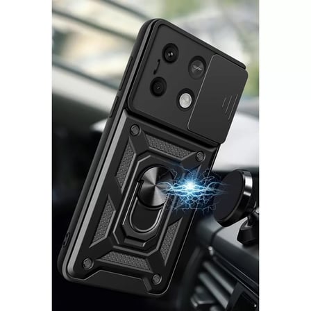 Xiaomi Redmi Note 13 4g Kılıf Pars Lens Yüzüklü Silikon - Siyah