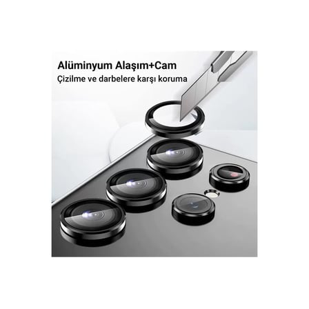 Samsung Uyumlu Galaxy A24 4g Valdez Metal Kamera Lens - Gümüş