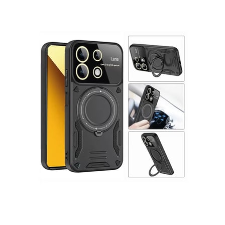 Xiaomi Redmi Note 13 4g Kılıf Joy Lens Standlı Kapak - Koyu Yeşil