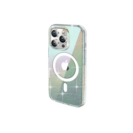 Joko  İphone 15 Pro Max Rasasi Simli Magsafe Kapak - Şeffaf
