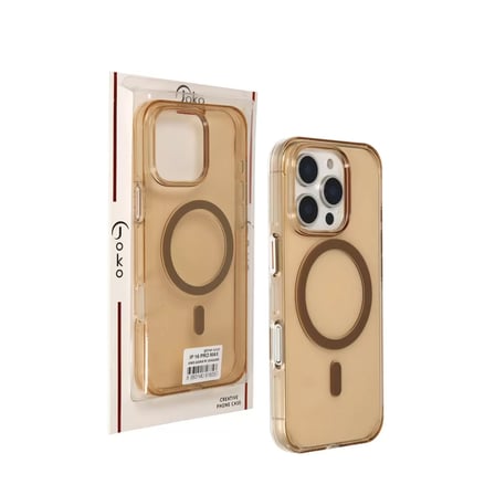 Joko  İphone 16 Pro Max Gleam Pc Sert Magsafe Kılıf - Şeffaf-gold