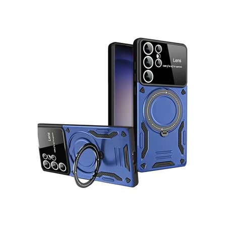 Samsung Uyumlu Galaxy S25 Ultra Kılıf Joy Lens Standlı Kapak - Lacivert