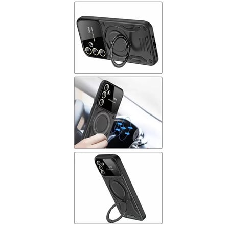 Samsung Galaxy S24 Fe Kılıf Joy Lens Standlı Kapak - Kırmızı