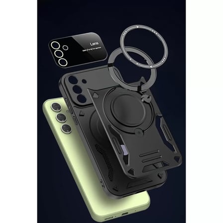 Samsung Galaxy S24 Fe Kılıf Joy Lens Standlı Kapak - Kırmızı