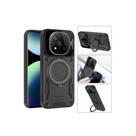 Xiaomi Redmi Note 14 Pro 5g Kılıf Joy Lens Standlı Kapak - Koyu Yeşil