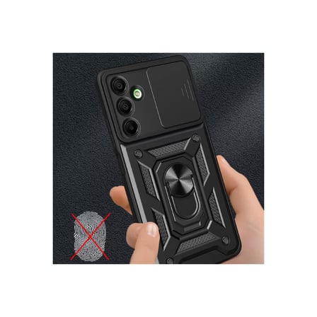 Samsung Uyumlu Galaxy A26 Kılıf Pars Lens Yüzüklü Silikon - Kırmızı