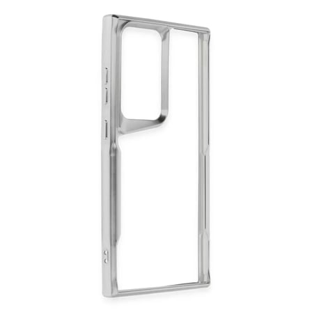 Samsung Uyumlu Galaxy S25 Ultra Kılıf Boyi Silikon Kapak - Gümüş