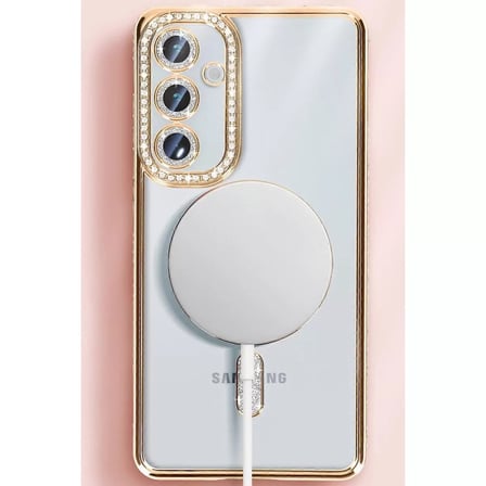 Samsung Uyumlu Galaxy S25 Kılıf Joke Simli Magneticsafe Kılıf - Mavi