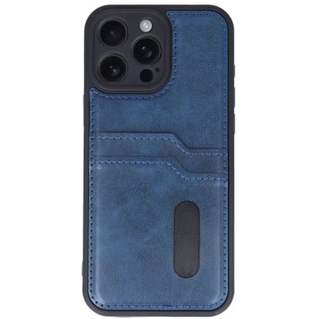 İphone 16 Pro Max Kılıf Sara Kartvizitli Deri Kılıf - Lacivert