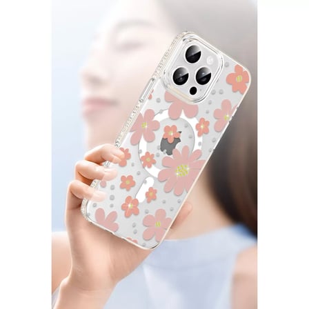 Joko  İphone 16 Pro Floral Magsafe Kapak - Pembe