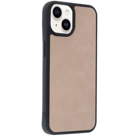 İphone 15 Kılıf Aras Deri Kapak - Pudra