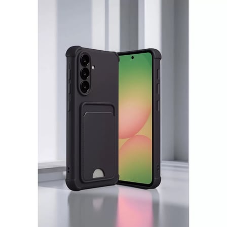 Samsung Galaxy A56 Kılıf Kelvin Kartvizitli Silikon - Derin Mor
