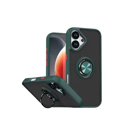 İphone 17 Montreal Yüzüklü Silikon Kapak - Yeşil