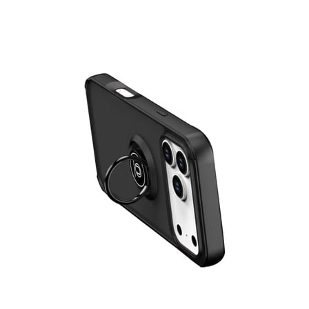 İphone 17 Pro Max Montreal Yüzüklü Silikon Kapak - Siyah
