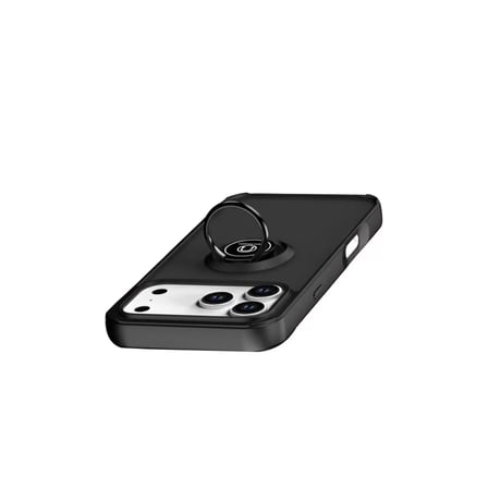 İphone 17 Pro Max Montreal Yüzüklü Silikon Kapak - Siyah