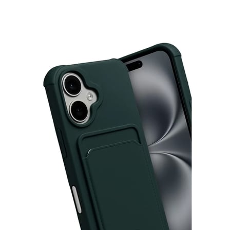 İphone 17 Kelvin Kartvizitli Silikon - Koyu Yeşil