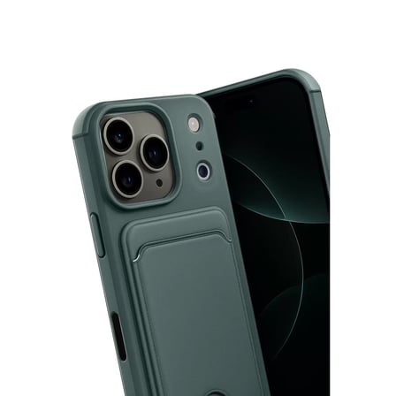 İphone 17 Pro Kelvin Kartvizitli Silikon - Koyu Yeşil