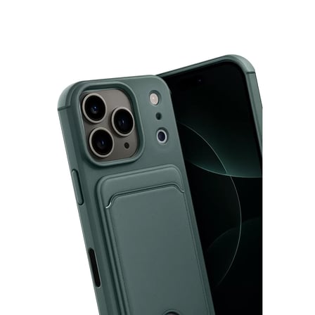 İphone 17 Pro Max Kelvin Kartvizitli Silikon - Koyu Yeşil