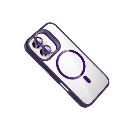Joko  İphone 17 Remim Lensli Magsafe Standlı Kapak - Derin Mor